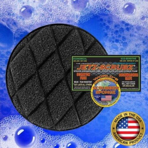 Jetz-Scrubz Original Magic Kitchen Scrubber Sponges Round J22, Value Pack of 6