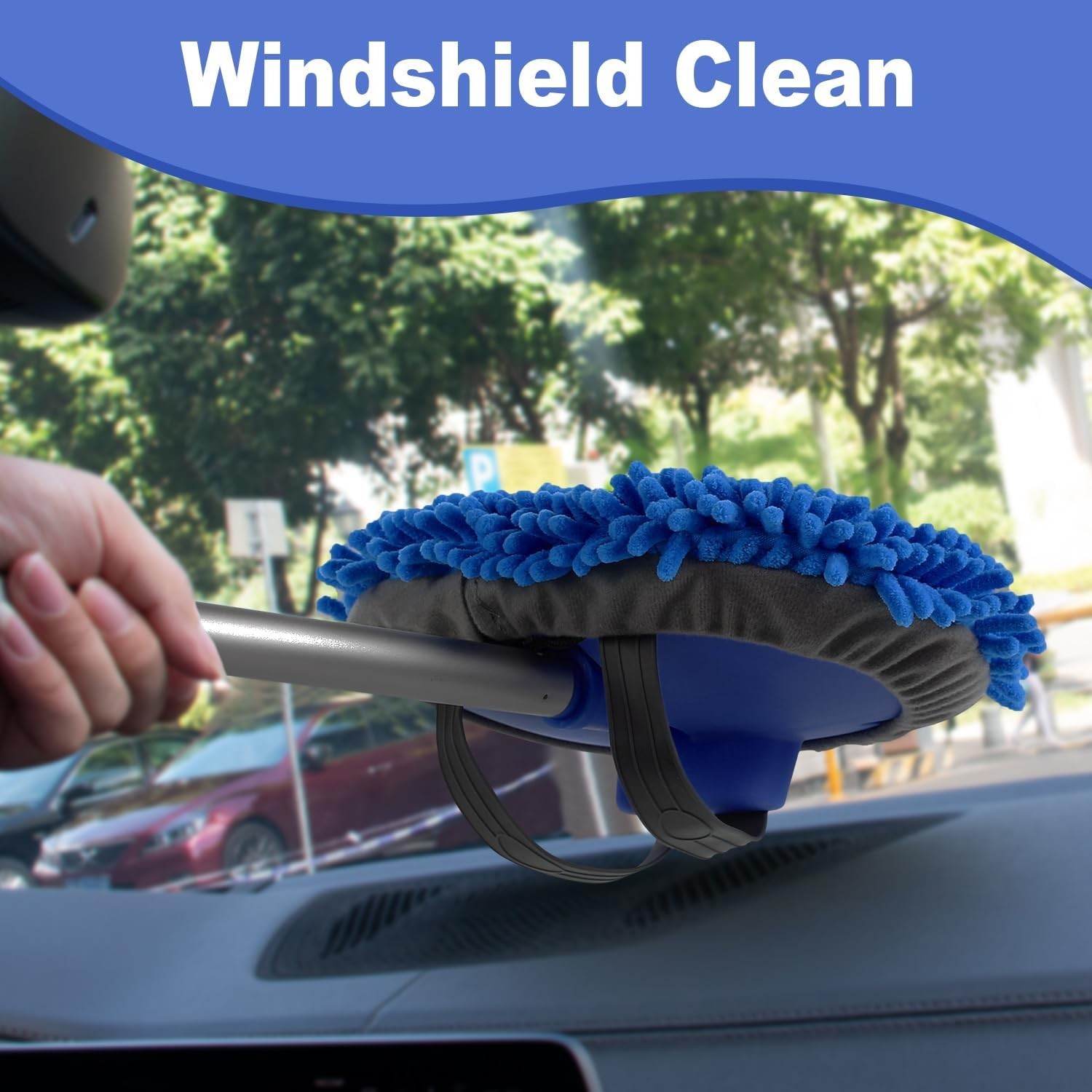 Car Wash Brush with 62″ Long Handle Car Washing Mop Kit Mitt Sponge