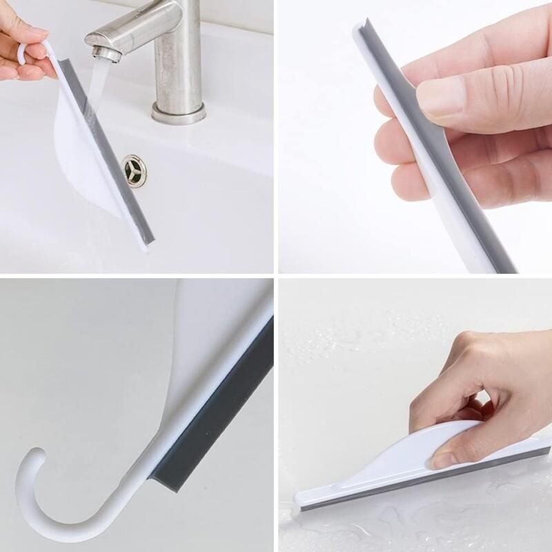 Tiny Bathroom Shower Mirror Squeegee Water Wiper Tool Sink Tiles Glass Cleaning