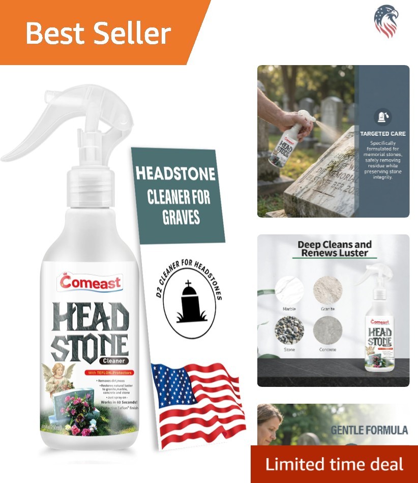 Headstone Cleaner for Graves Compatibility with Cemetery Memorials 8.45 Fl Oz