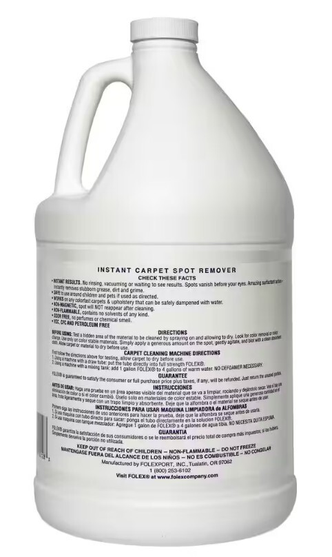 Folex Instant Carpet Spot Remover Excellent For Upholstery – 1 Gallon