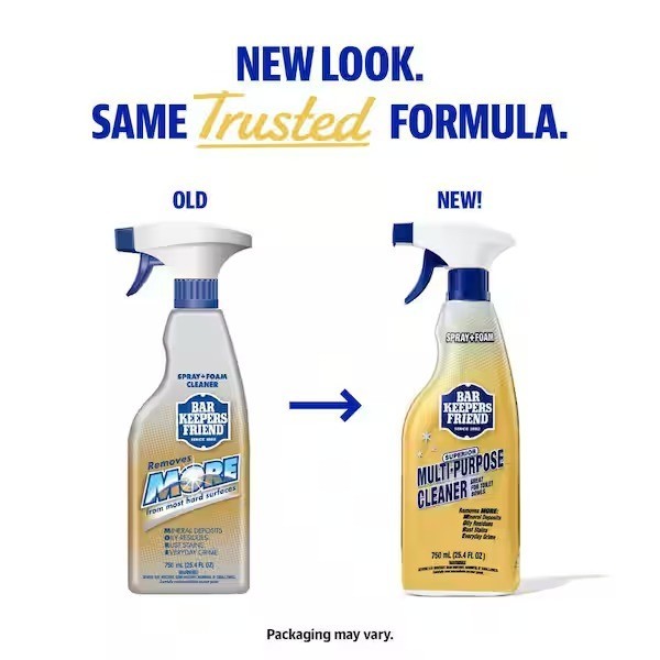 Bar Keepers Friend 25.4oz Spray & Foam Superior All-Purpose Cleaner Remove Stain