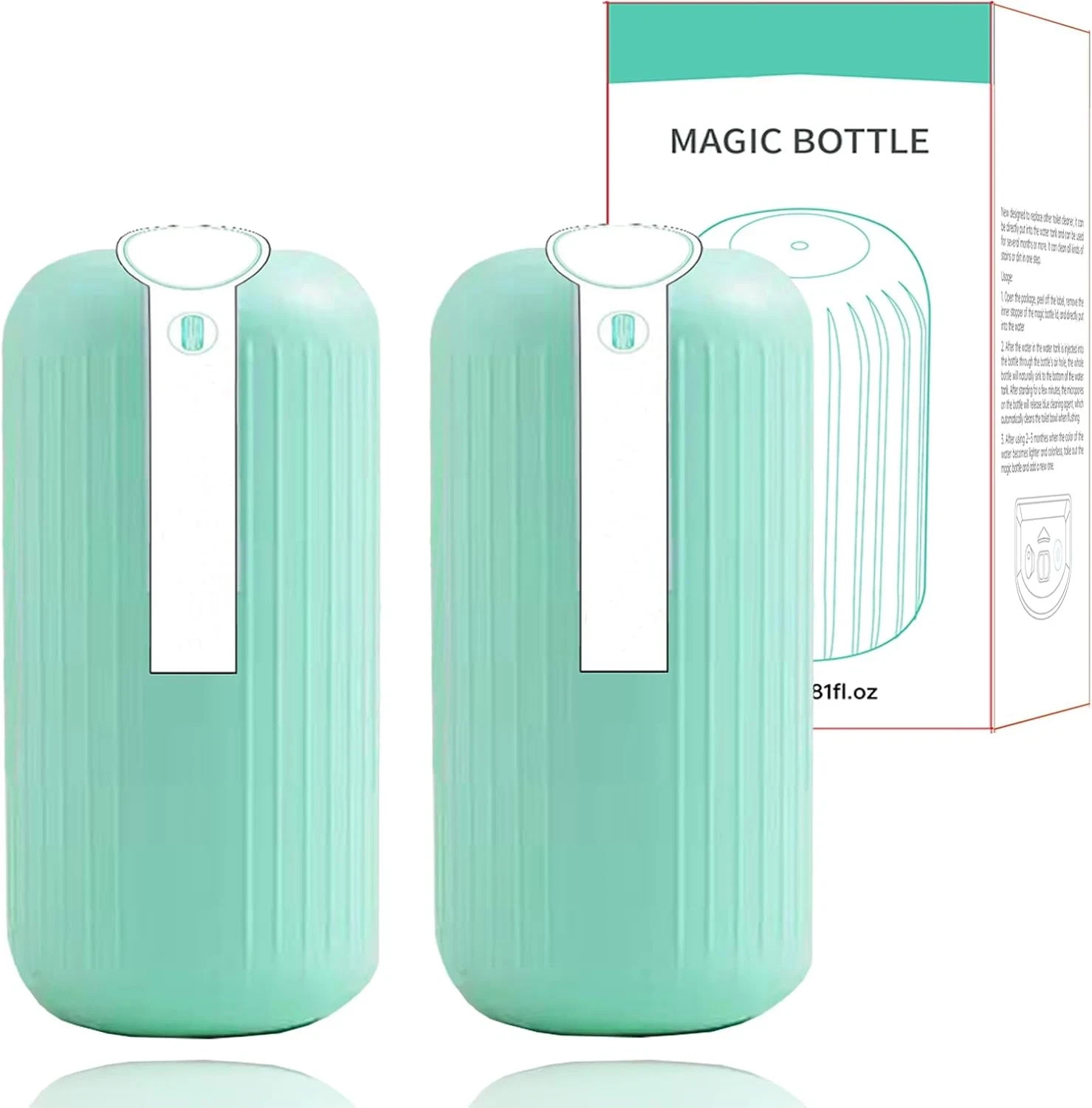 2 Pack Krazy Klean Magic Bottle Toilet Bowl Cleaner 8.81 Oz/ea
