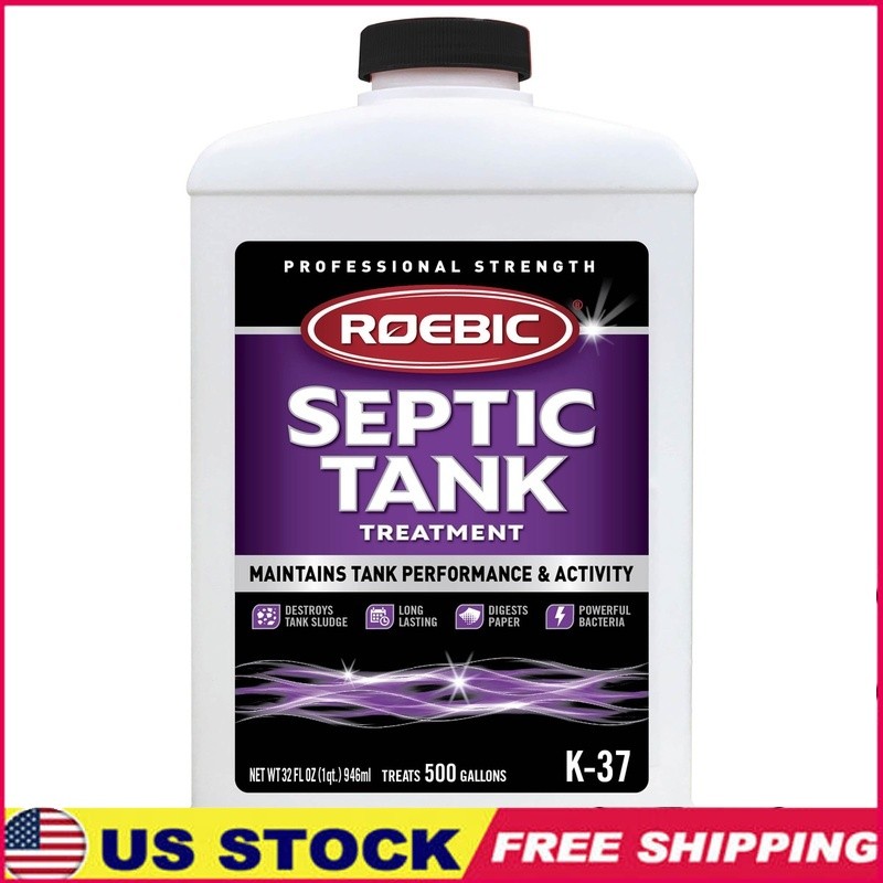 Septic Tank Treatment Enzyme Drain Clog Remover Bacteria Safe Toilets 32 Fl Oz