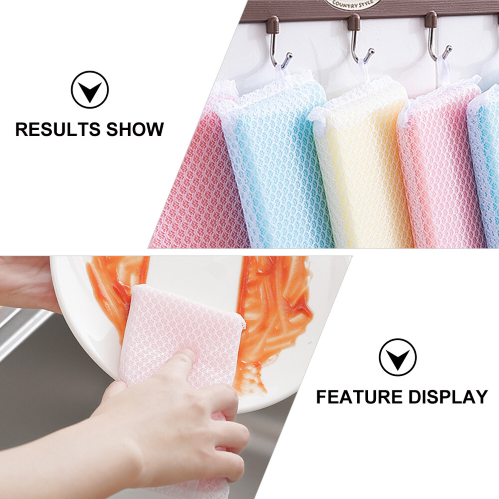 10pcs Scouring Pad Sponge Scrubber Cleaning Dishcloth Kitchen Dish Washing Cloth