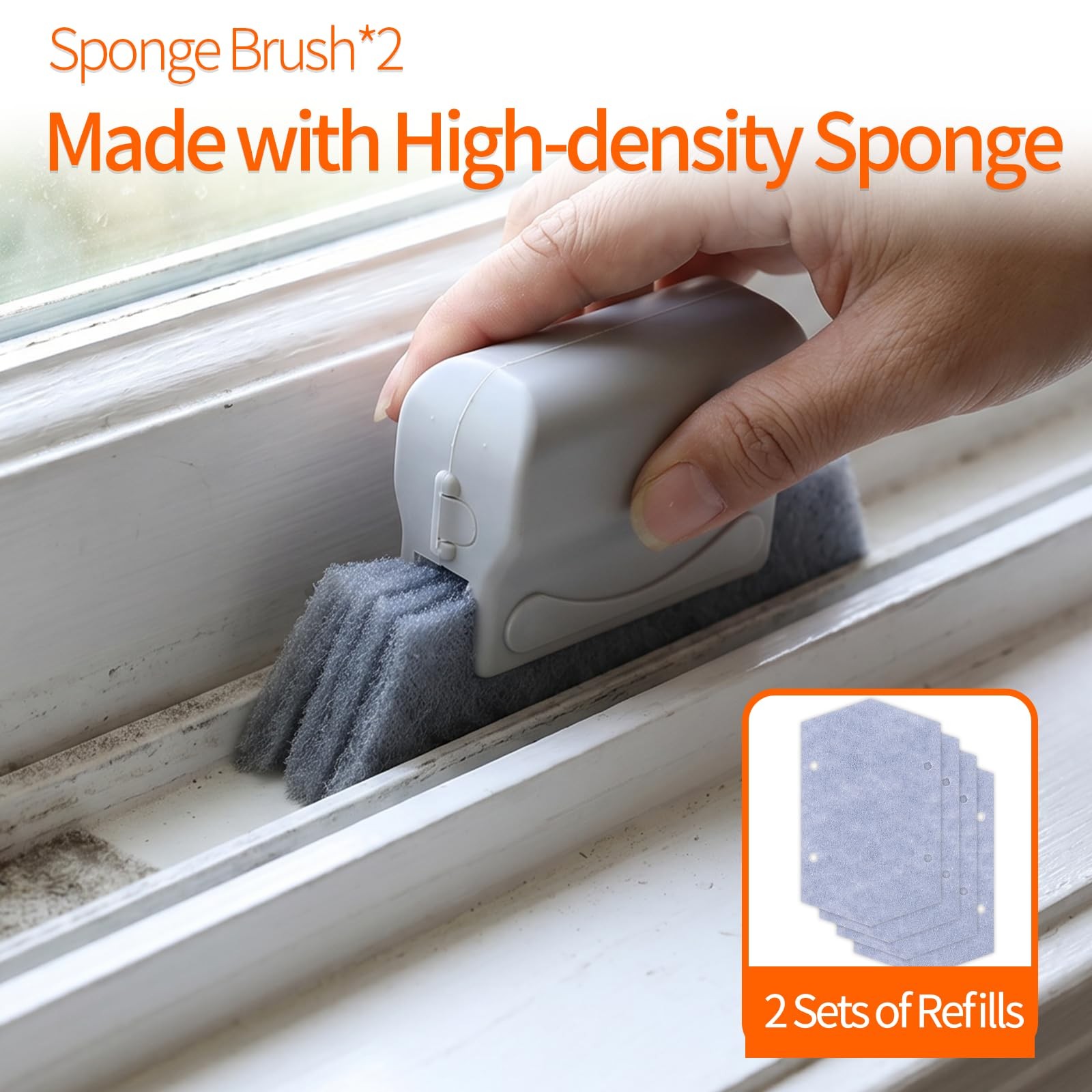 13PCS Window Sill Cleaner Tools – Deep Clean Crevice Cleaning Brush for Windo…