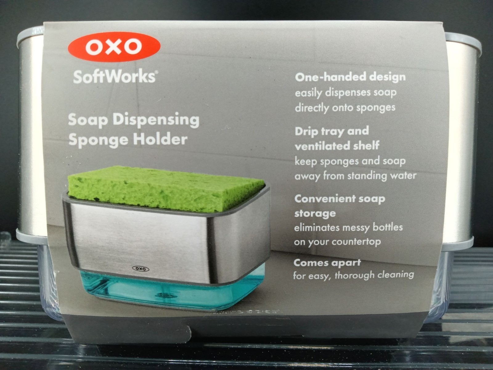 OXO SoftWorks Soap Dispensing Sponge Holder Durable