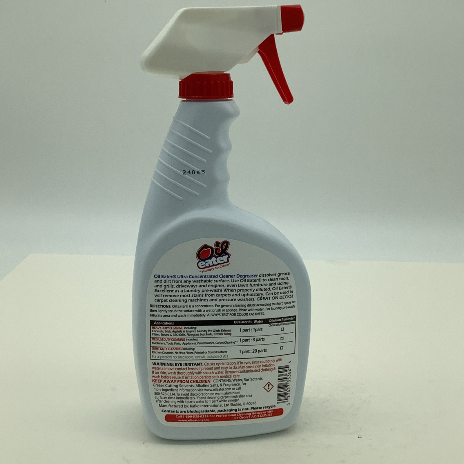 Oil Eater Original Cleaner/Degreaser Concentrate Spray Bottle, 32 oz.