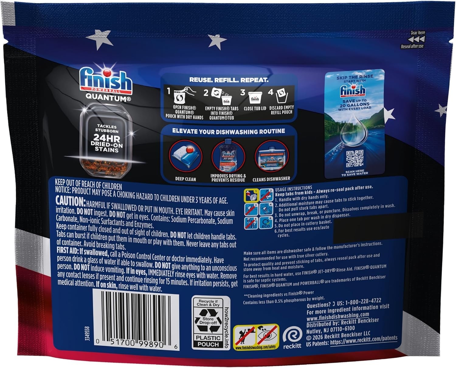 Quantum Dishwasher Pods, Dishwasher Detergent Dish Soap, Fresh Scent, 14 Count