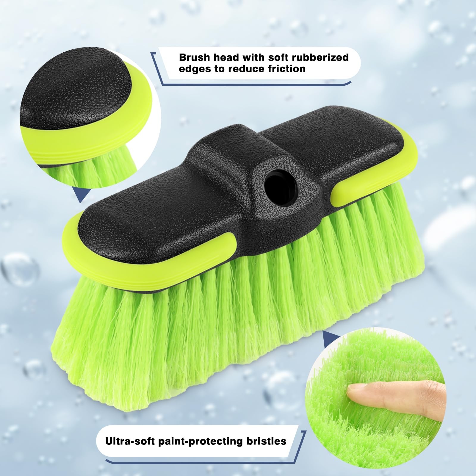 Liqmeivre Car Wash Brush Head 8″, Scrub Brush Attachment for Extension Pole, …