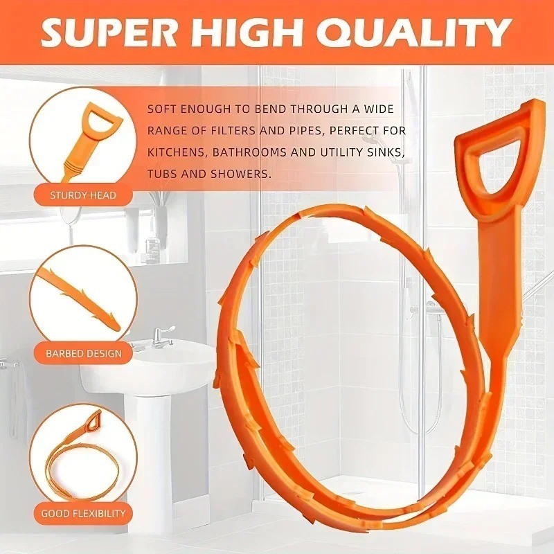 5PCS Drain Cleaning Tools Set – Toilet, Kitchen, Bathroom Clog Remover