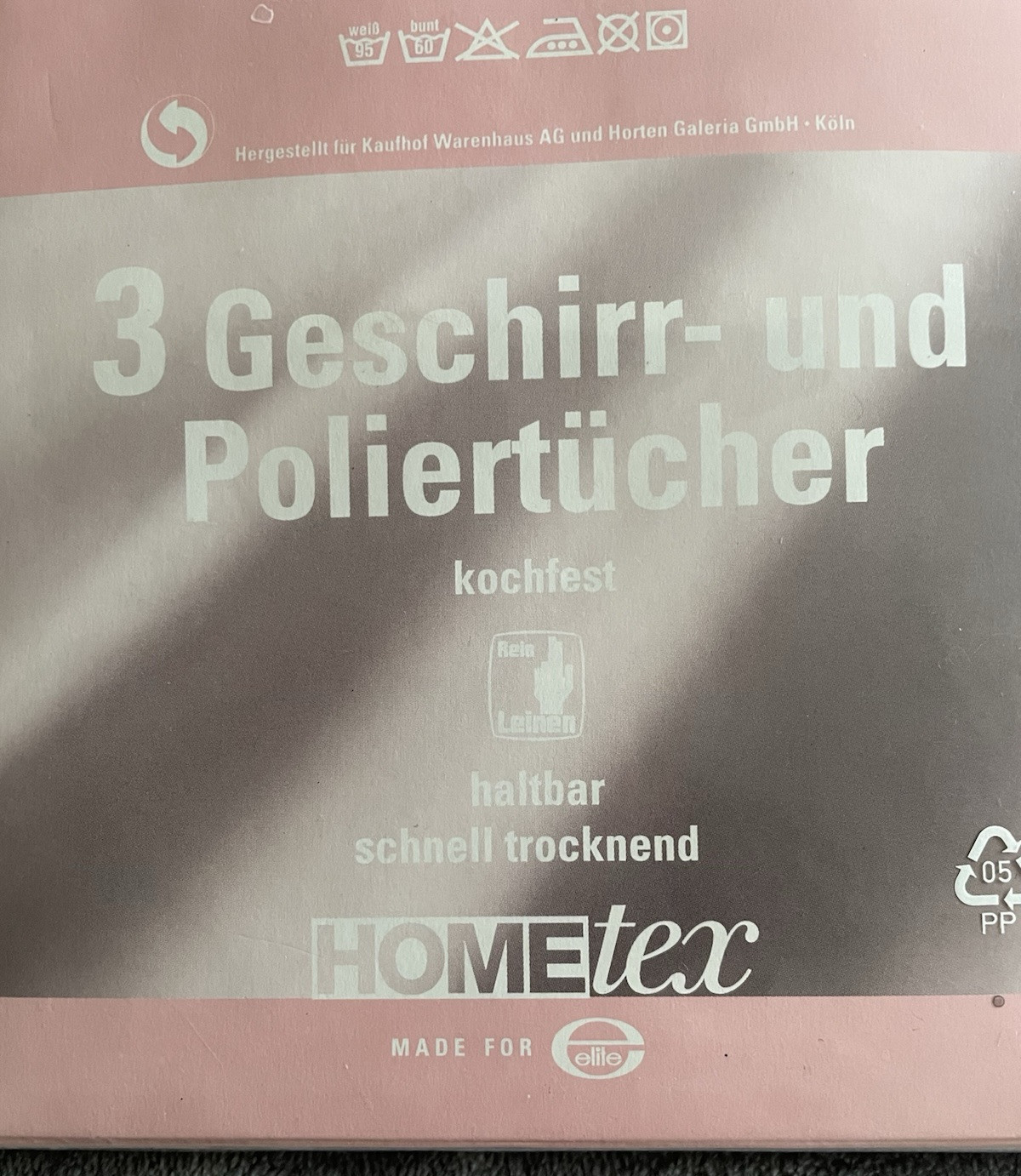 3 Pack Hometex Dish or Polishing Cloths Reusable White Red Black Made in Germany