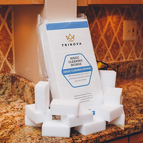 TriNova (20 Pack) Magic Cleaning Eraser Sponge – Best for Hard Surfaces in Kitch