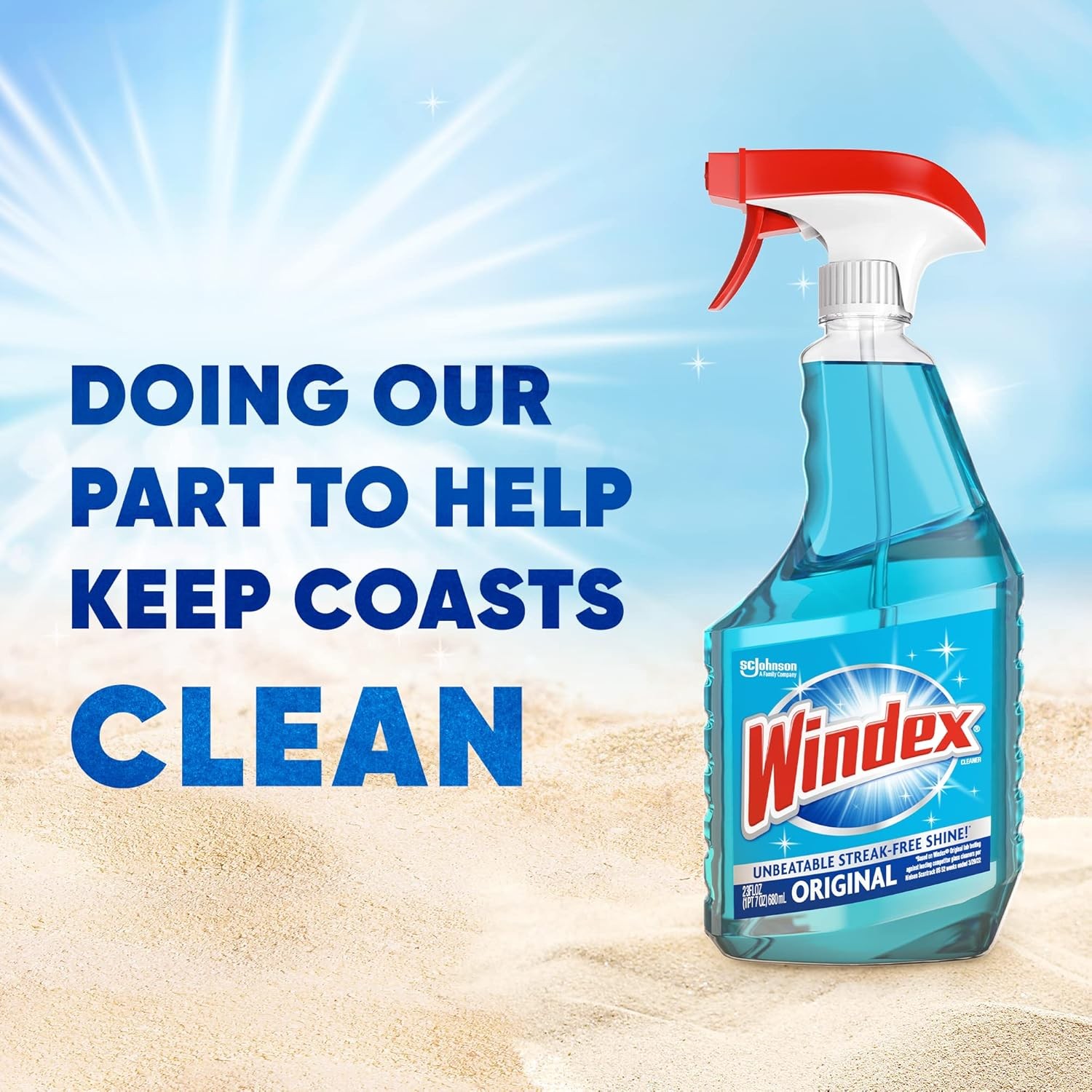 Windex Original Glass Cleaner, Refill Bottle, 32 fl oz Assorted Sizes Blue Scent