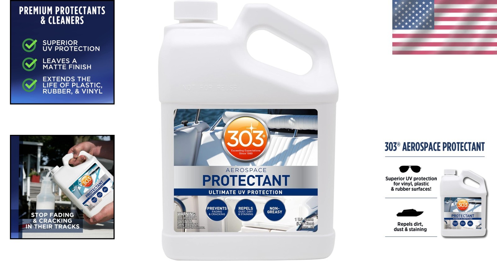 Liquid Marine Protectant Spray 1 Gallon Rejuvenates Surfaces and Prevents Fading