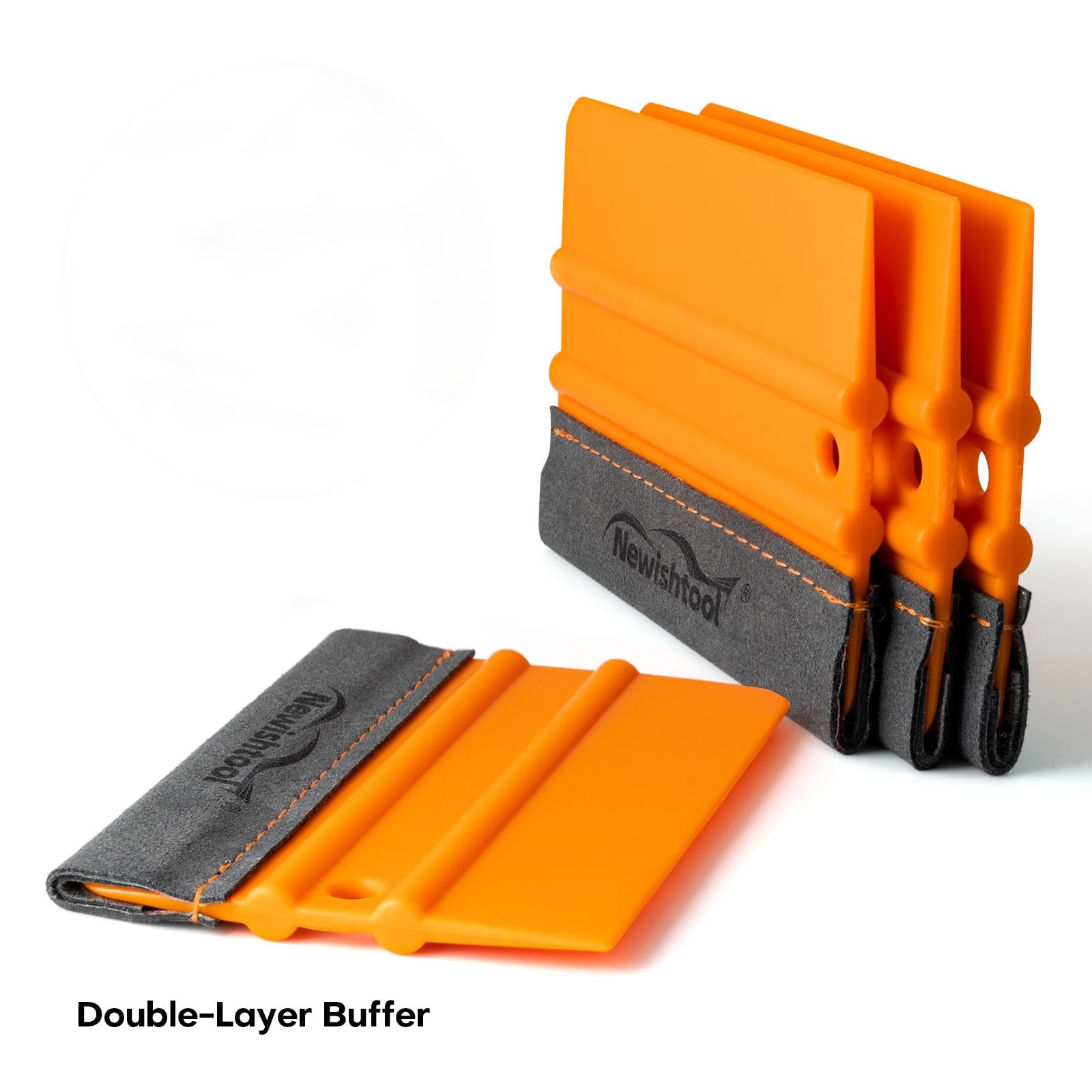 Stitched Buffer Felt Vinyl Wrap Squeegee, 4-Pack Squeegee for Vinyl with Doub…
