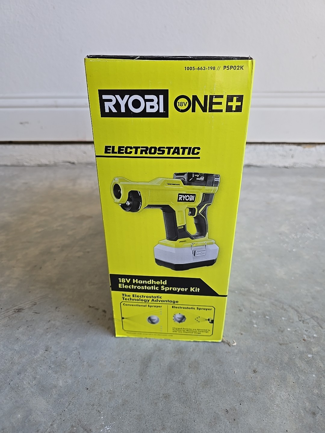 New Ryobi ONE+ 18V Cordless Handheld Electrostatic/Disinfectant Sprayer PSP02K