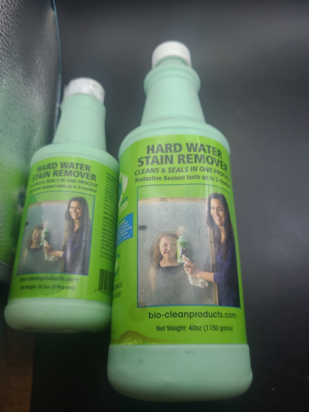 2 X Bioclean Hard Water Stain Remover 20.3 Oz. & 40 Oz. Bottles THE GREEN STUFF