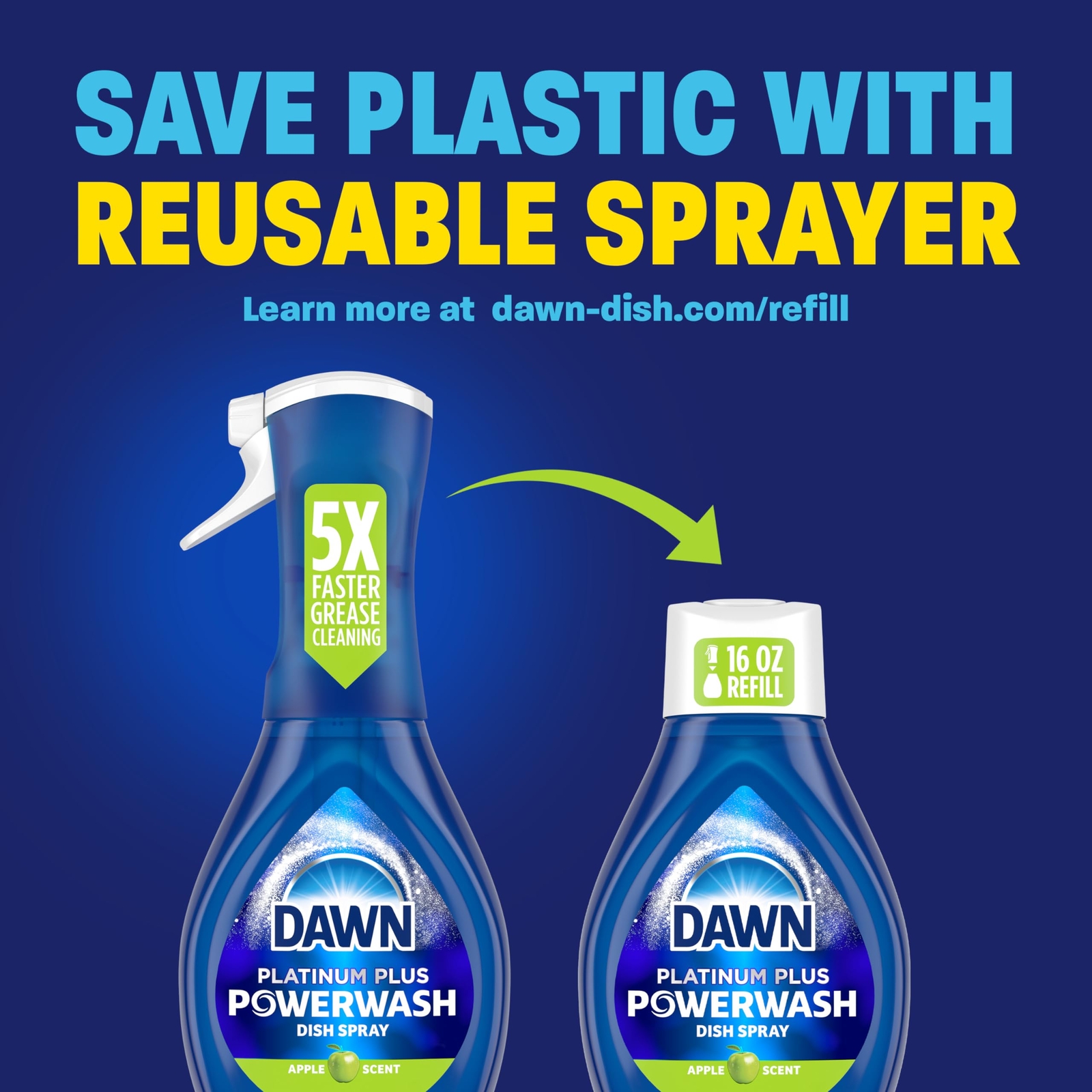 Dawn Platinum Powerwash Dish Spray 16 Fl Oz Pack of 6 Grease Cleaning Solution