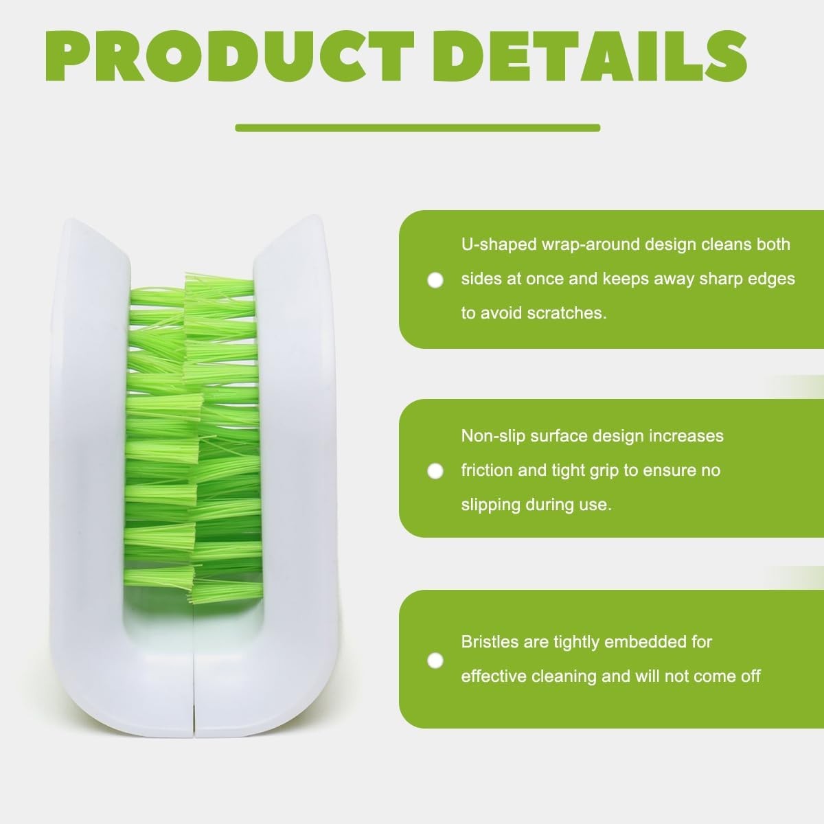 Cleaning Brush, Double Sided U-Shaped Safety Belt Bristle Scrubbe Color: 1 PCS