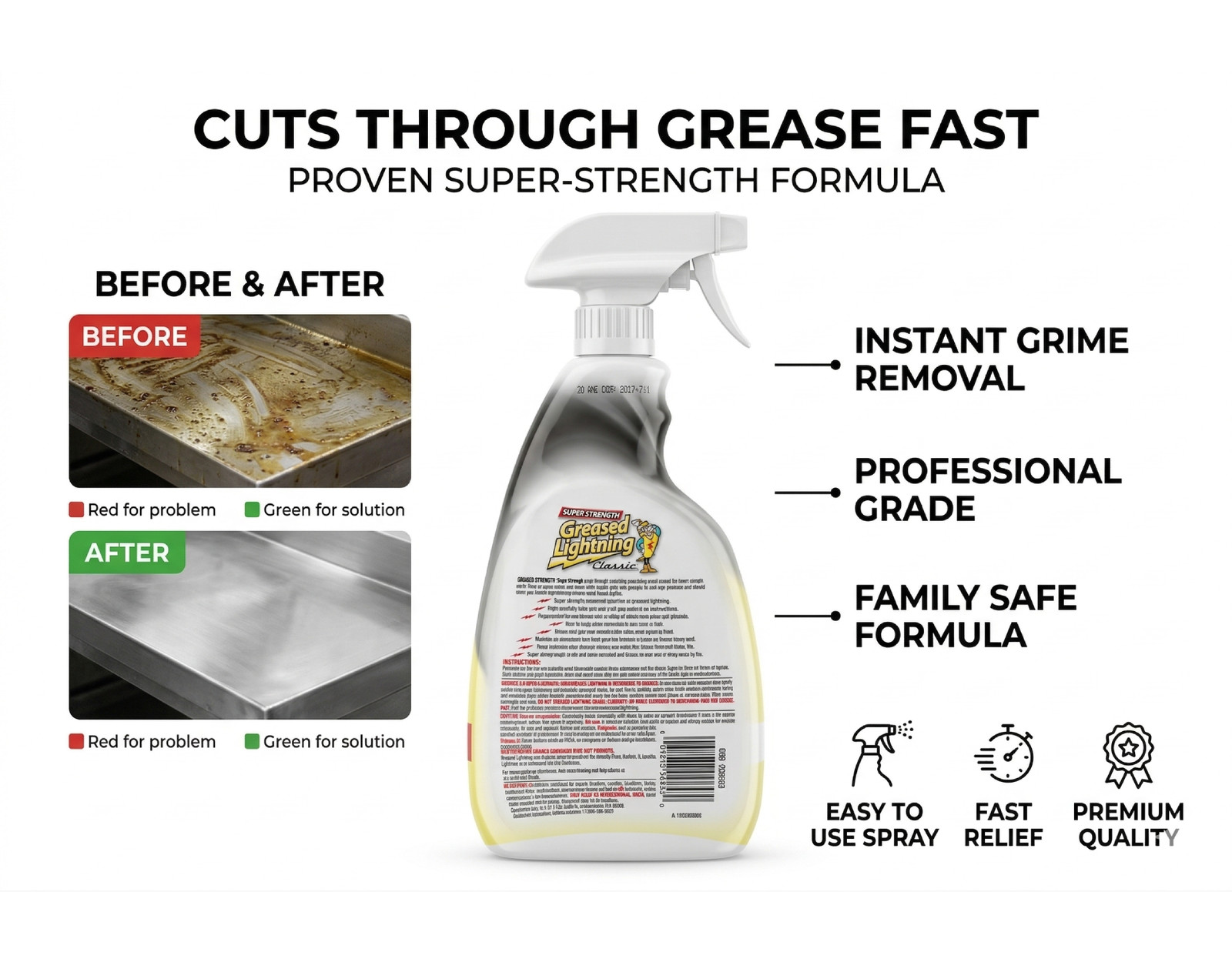 Greased Lightning Cleaner & Degreaser – 32 oz Trigger Spray 3 Pack