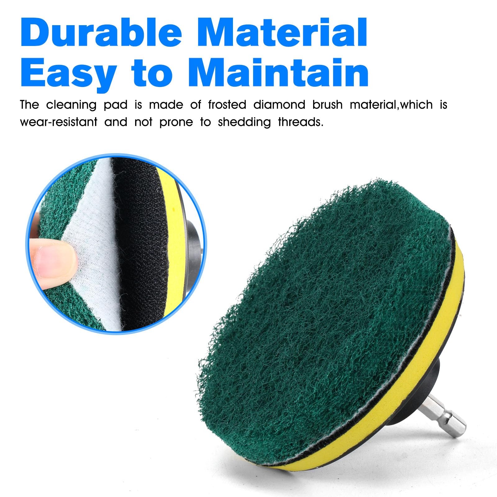4-Inch Scrub Drill Brush Power Scouring Pads Household Cleaning Set 4 Red Pad…