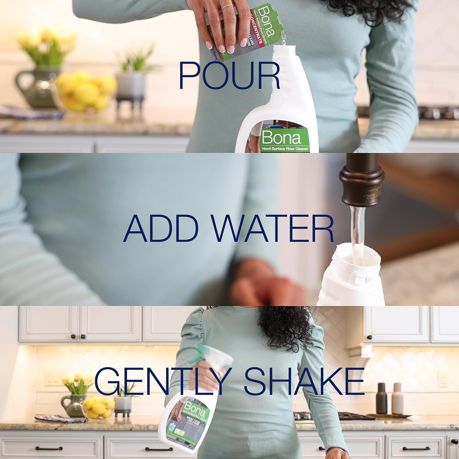 Bona Multi-Surface Floor Cleaner Concentrate – 1 Fl Oz – 4-Pack – Residue-Free F