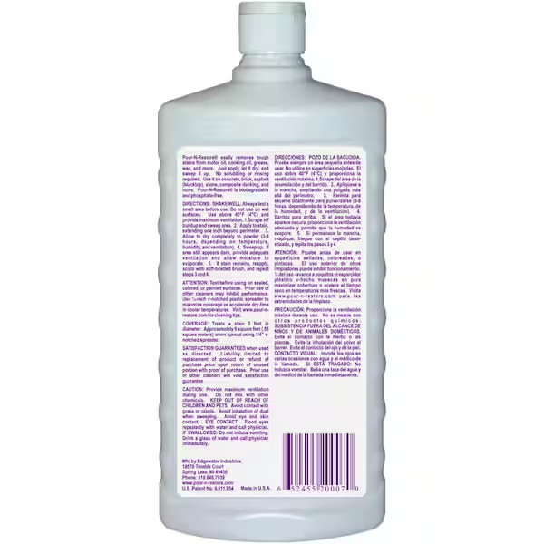 Oil Stain Remover Pour-N-Restore No scrubbing 32oz