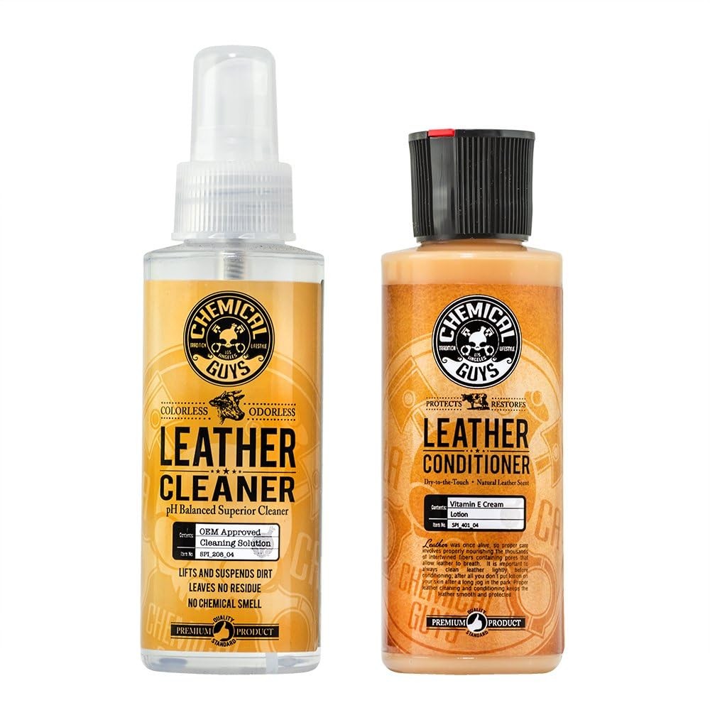 Chemical Guys, Leather Cleaner & Conditioner Kit, Travel Size, 2 x 4 oz