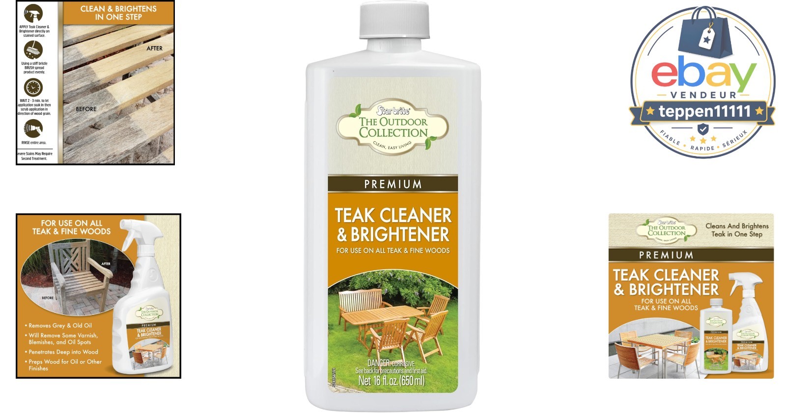 Teak Cleaner & Brightener 16 OZ