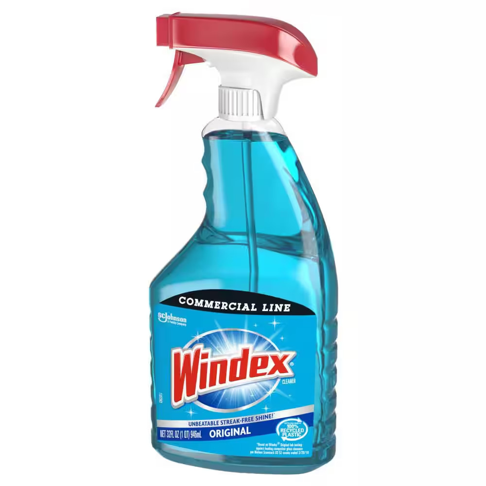 32 Oz. Commercial Line Trigger Bottle Original Glass Cleaner and 128 Oz. Commerc