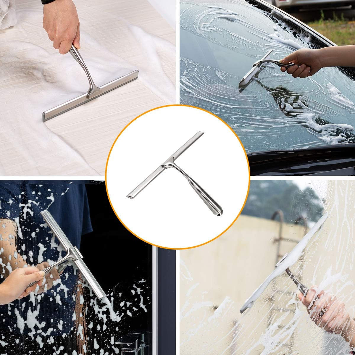 Shower Squeegee for Shower Doors 10 Inch Bathroom Squeegee for Windows,Kitchen,M