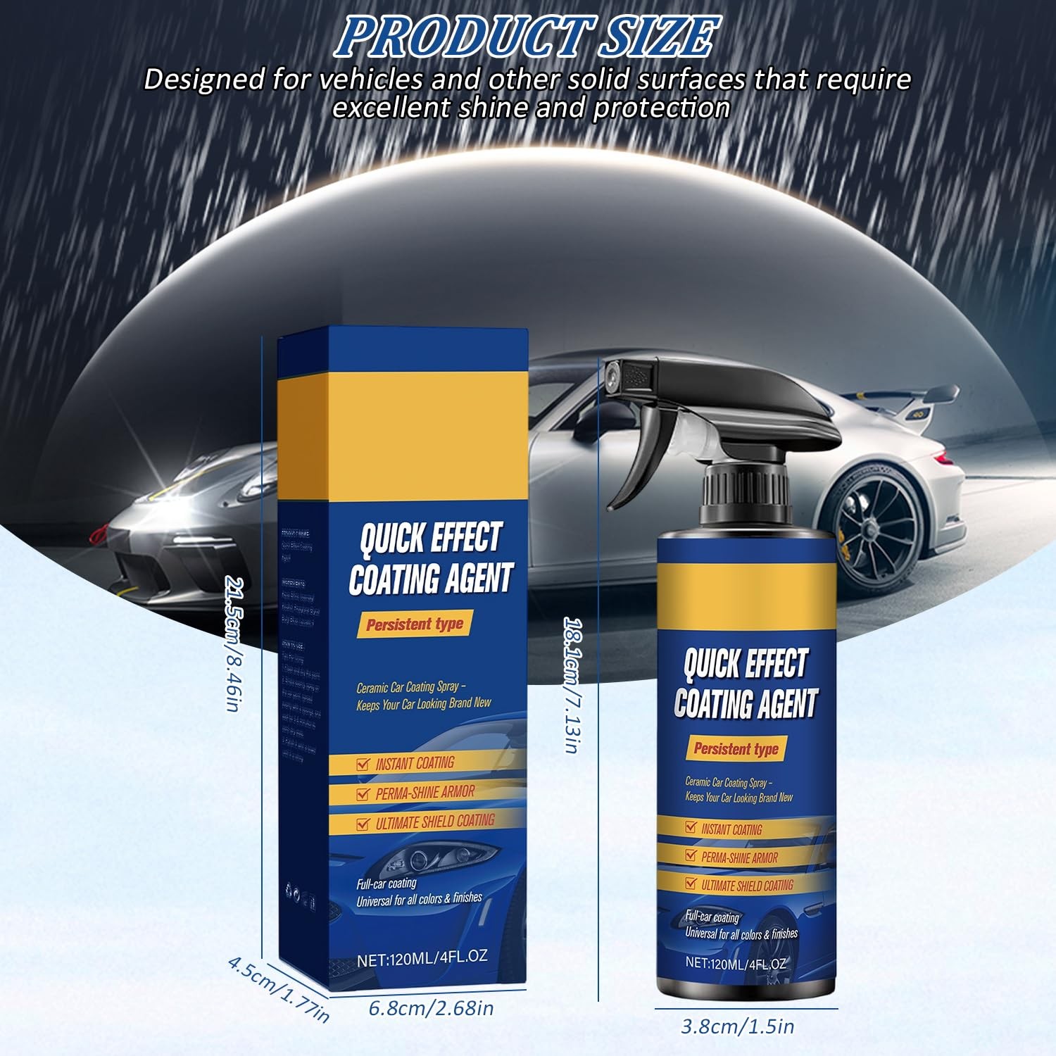 2Pcs Advanced Car Quick-Acting Coating Agent Spray, Car Scratch Wax Polish Quick