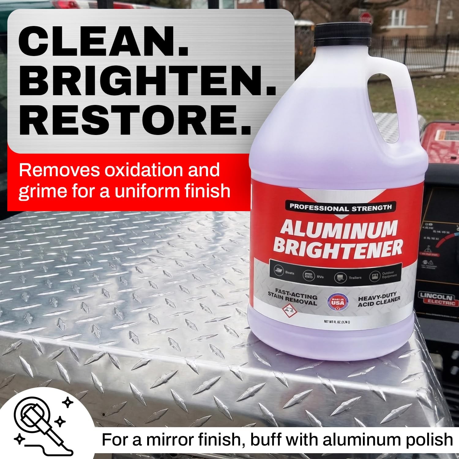 Concentrated Aluminum Brightener & Cleaner – Makes 15 Gallons – Removes Oxida…
