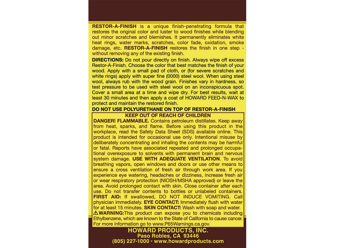Howard RF4016 Wood Restorer, Walnut, Liquid, 16 oz, Can