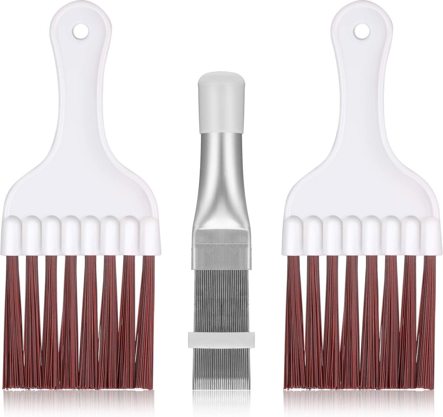 3-Piece Stainless Steel and Plastic Coil Cleaning Brush Set for Efficient Care