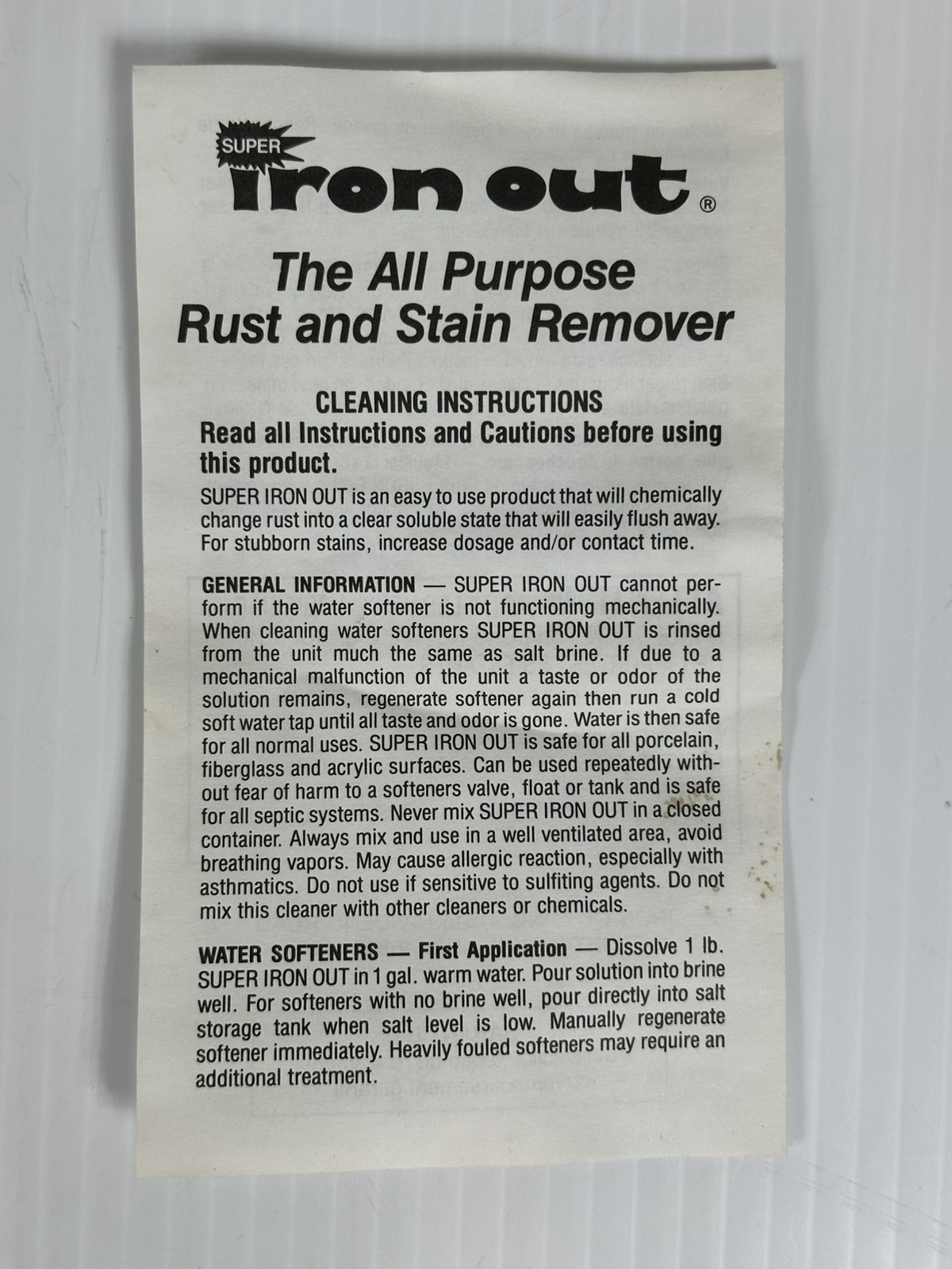 Vintage 3 Boxes Sample Super Iron Out The All Purpose Rust and Stain Remover