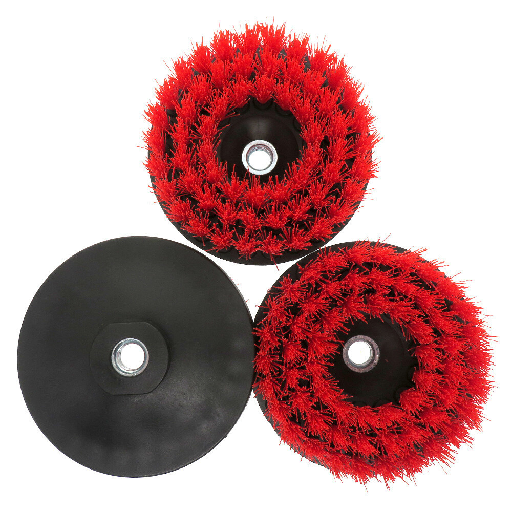 Scrub Brush Upholstery Car Seat Carpet Mat 4″ 5″ Round Power Drill Attachment
