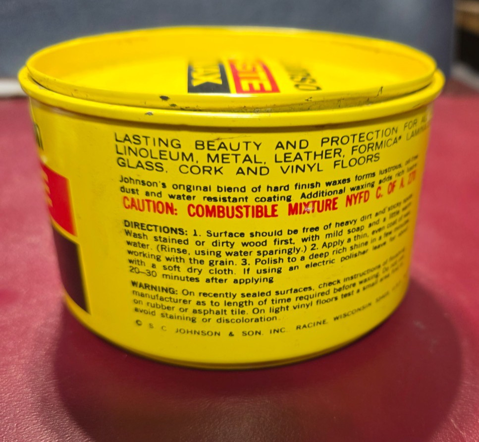SC Johnson Discontinued Wood Paste Wax 60% Full Can Not Used Much 14 Oz