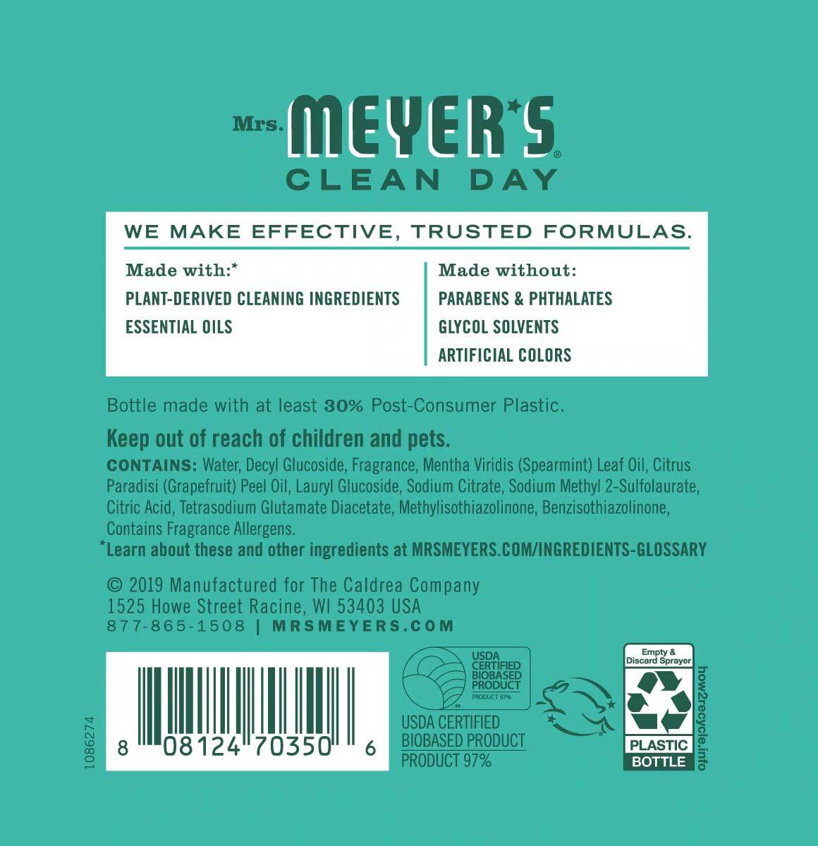 Mrs Meyers Multi-Surface Every Day Spray Cleaner Mint Scent – 16 Oz – EACH
