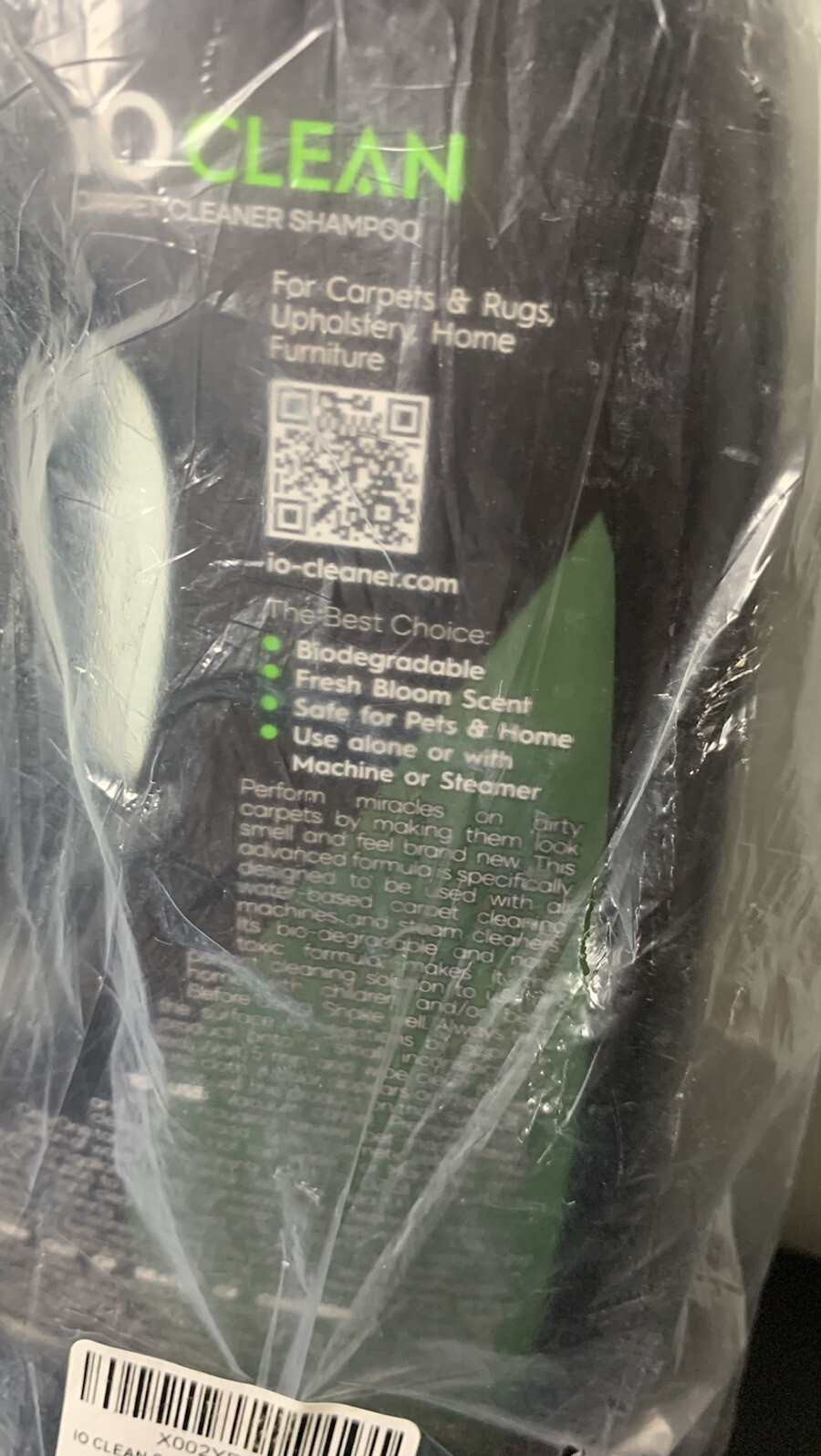 iO CLEAN Carpet Cleaner Shampoo 1000 ml/33.8oz Use Alone or in Machine Pet Safe