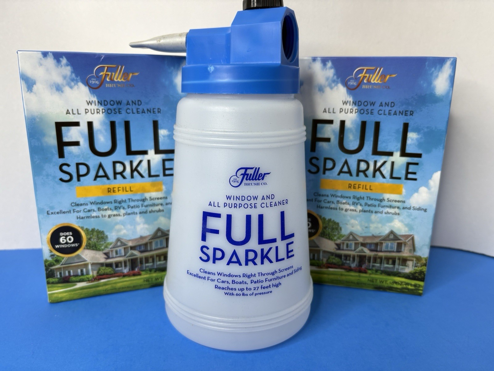 Fuller Full Sparkle Spray Bottle & 2x Refill Window and All Purpose Cleaner 16oz