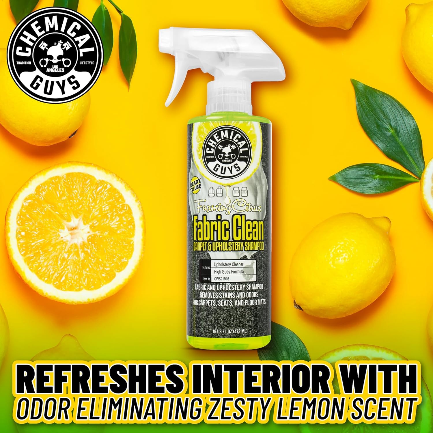 Foaming Citrus Fabric Clean Carpet & Upholstery Cleaner – Ready to Use Spray for