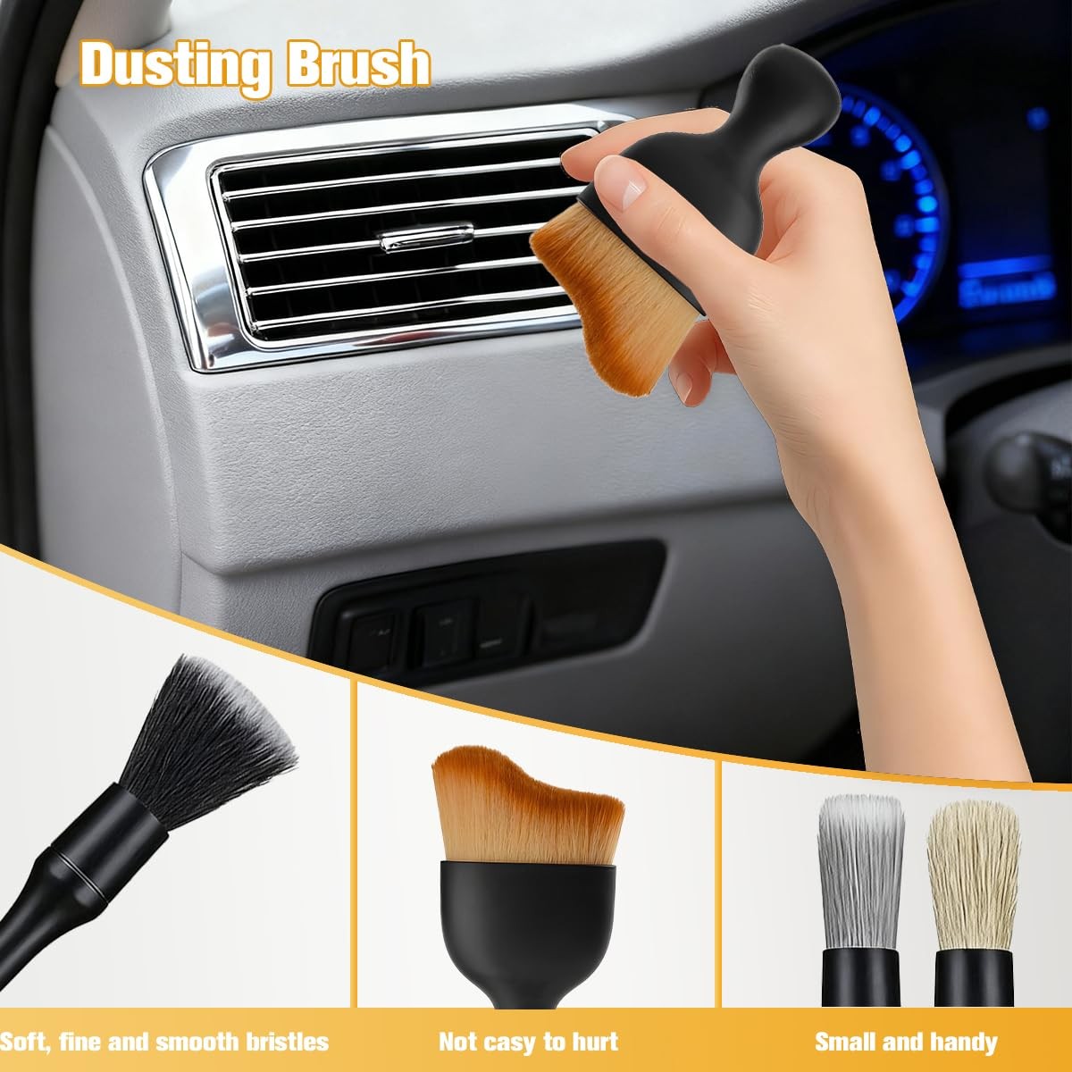 5 Pcs Car Detailing Brush Kit Automotive Interior Exterior Detailing Kit