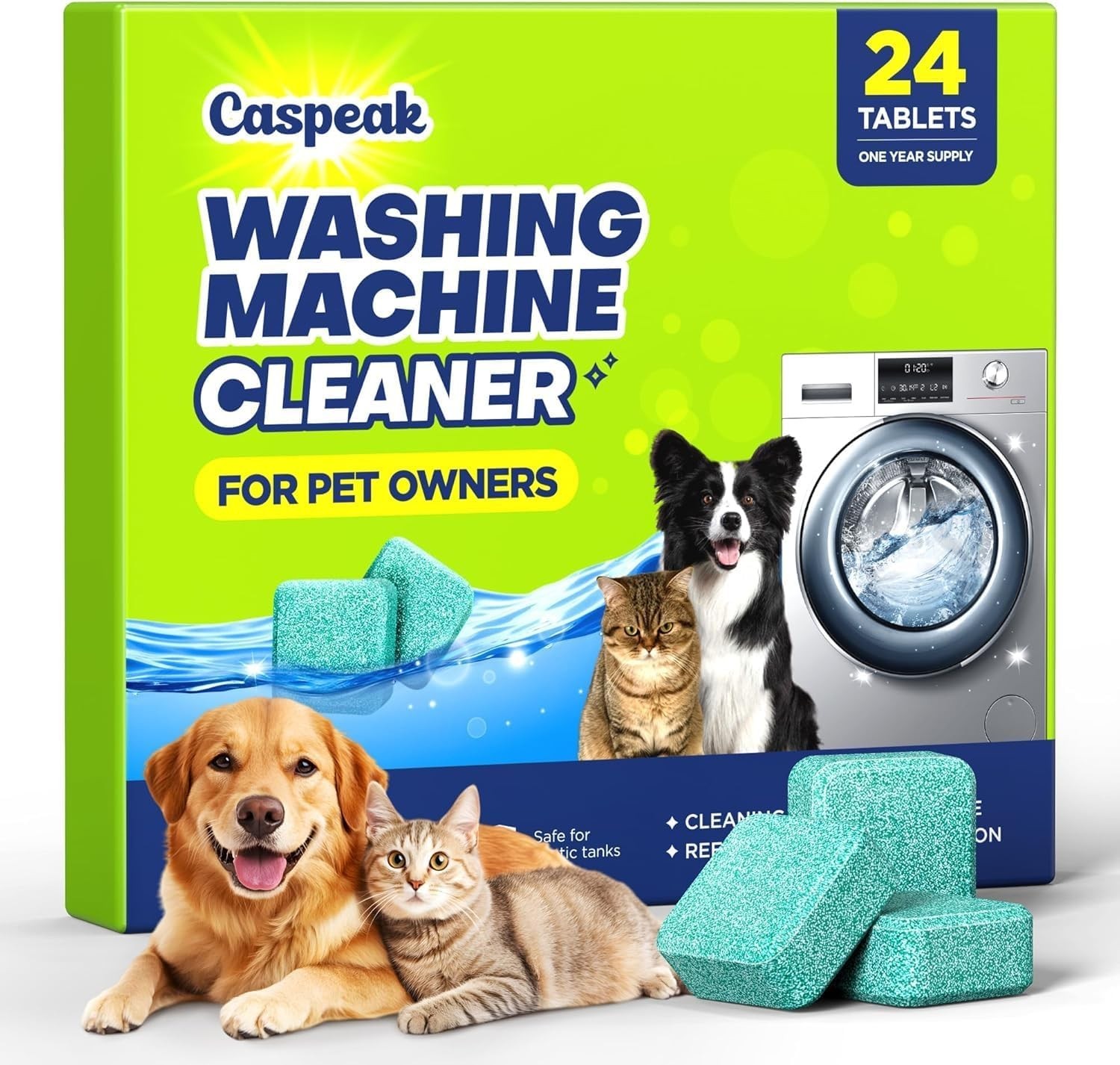 Deep Cleaning Washing Machine Cleaner Tablets No More Odor & Pet Fur Washing