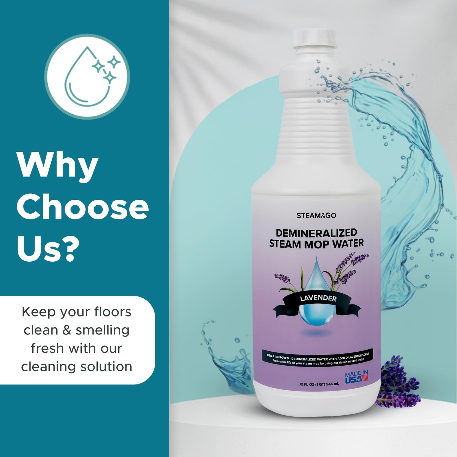 Steam Go Demineralized Water for Steam Cleaner – PVC-Free Floor Cleaning