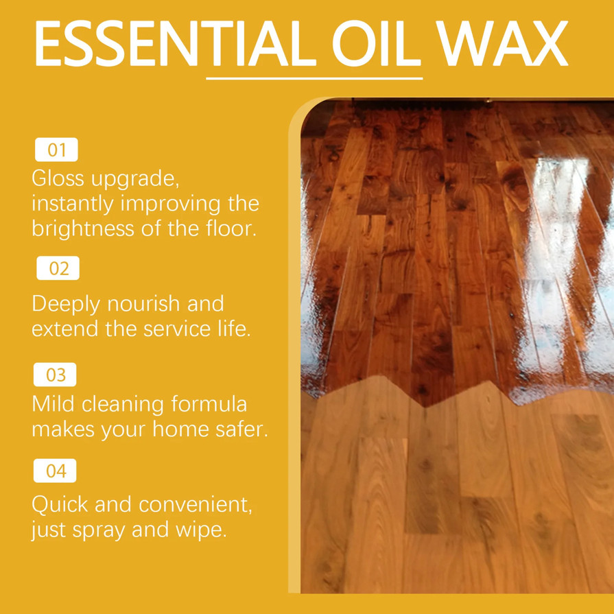 Natural Beeswax Polish Spray, Wood Furniture & Floor Cleaning Care