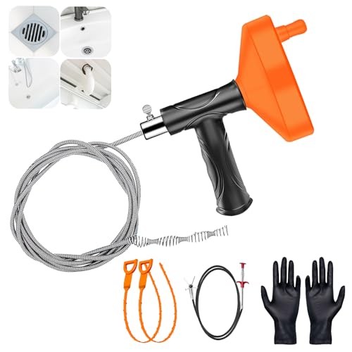 33 Ft Drain Snake Auger, Heavy Duty Plumbing Snake for Sink, Tub, and 33 Feet