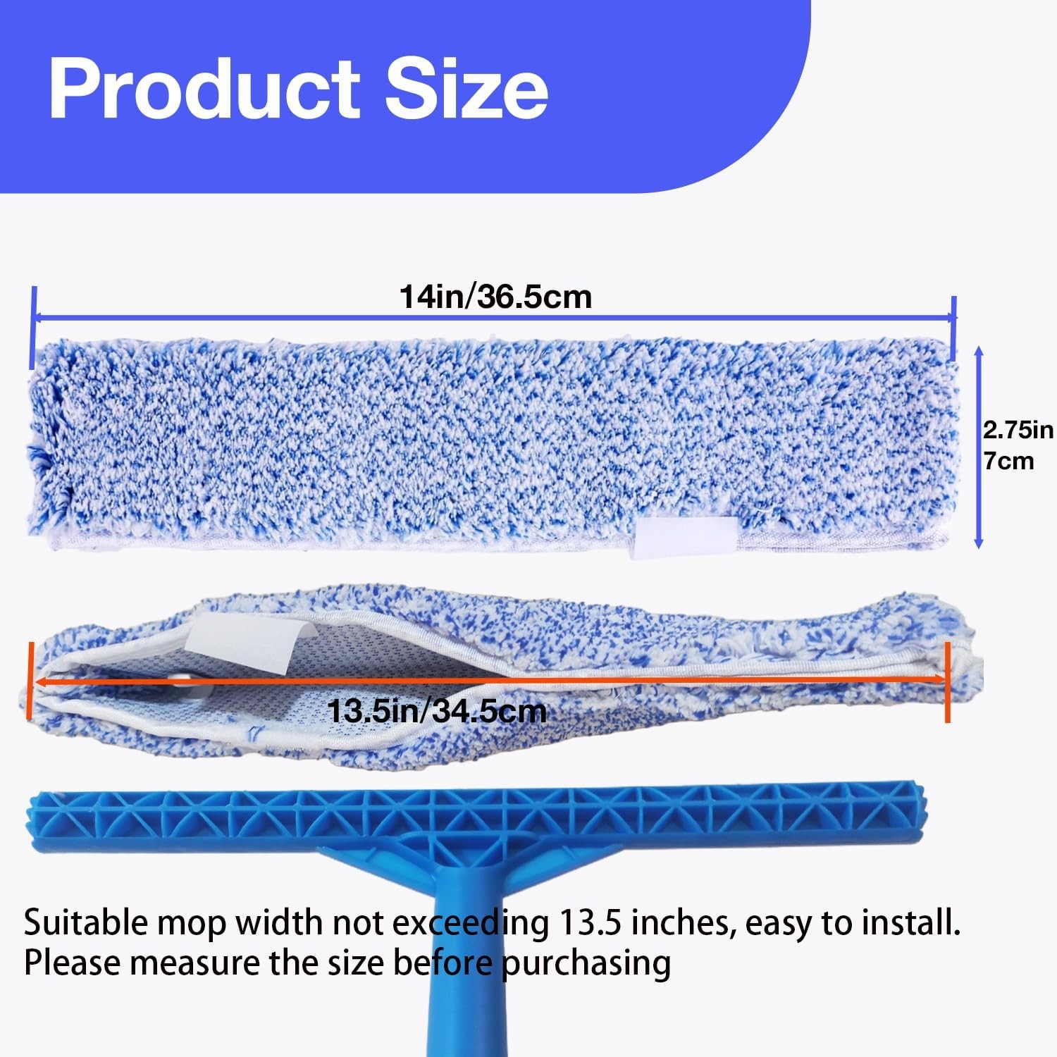 4 Pack 14″ Microfiber Window Scrubber Refill Replacement Compatible with Unge