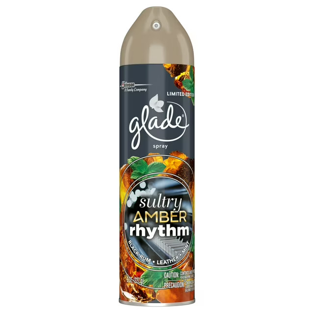 Glade Room Spray Air Freshener Sultry Amber Rhythm, 8 oz ( 2 cans)
